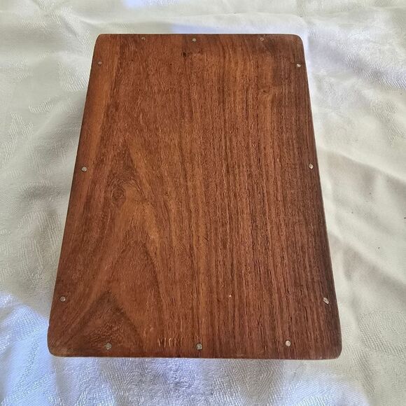 Vintage Handcrafted Wooden Jewelry Box With Intricate Floral Design - Picture 6 of 12